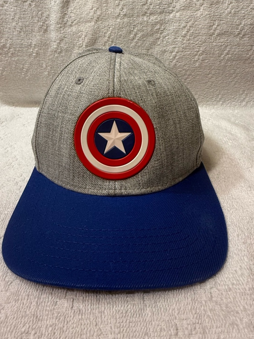 Marvel Logo Snapback Hat - Gray, Black & Red